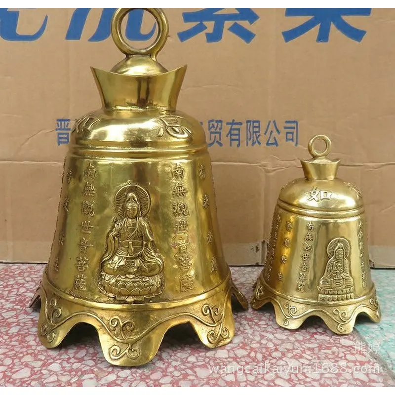 Copper bell ornaments, Heart Sutra, Guanyin, dragon and phoenix, copper wind chimes, brass bell pendants