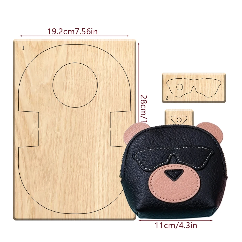 

Форма для вырезания кошелька «Маленький медвежонок», для самостоятельного изготовления, деревянная форма для вырезания из кожи, эксклюзивный инструмент для любителей кожевенного ремесла