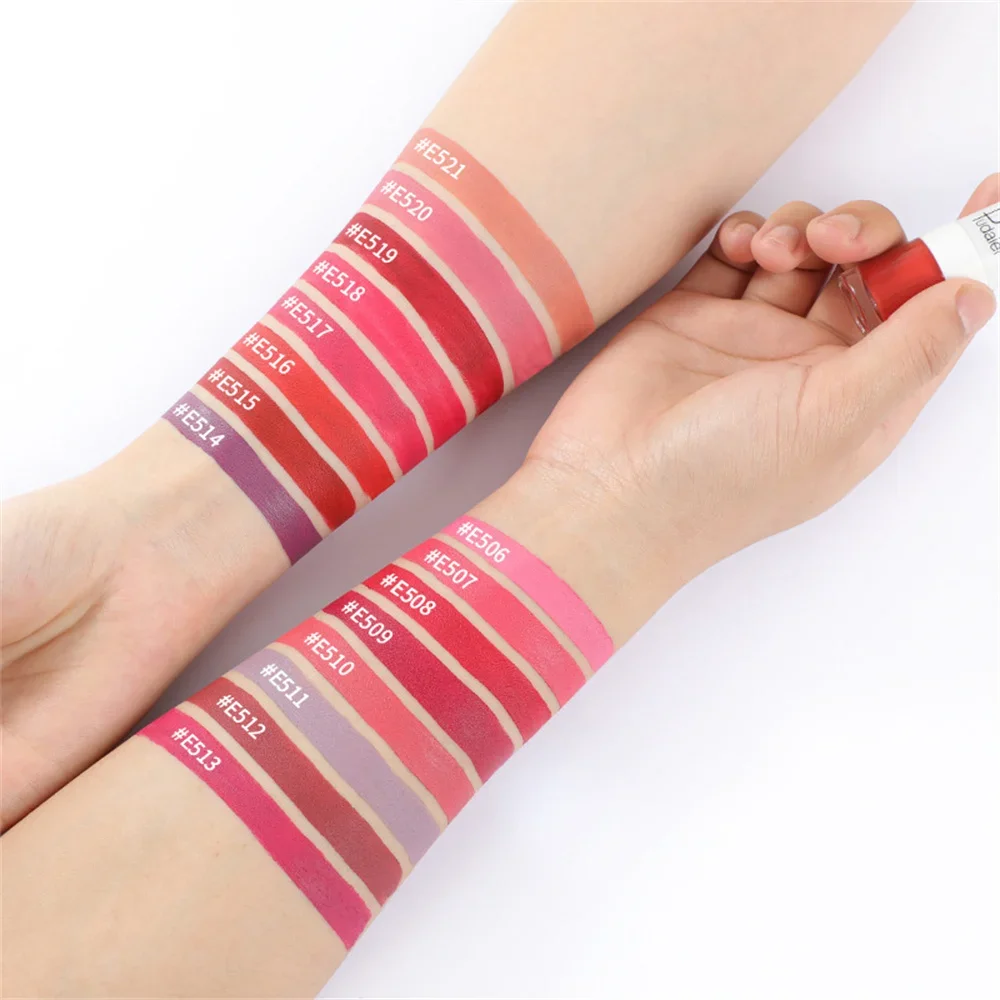 16 Colors Lip Gloss Sexy Pink Liquid Lipstick Long Lasting Velvet Lip Tint Waterproof Non-Stick Cup Cosmetics Makeup