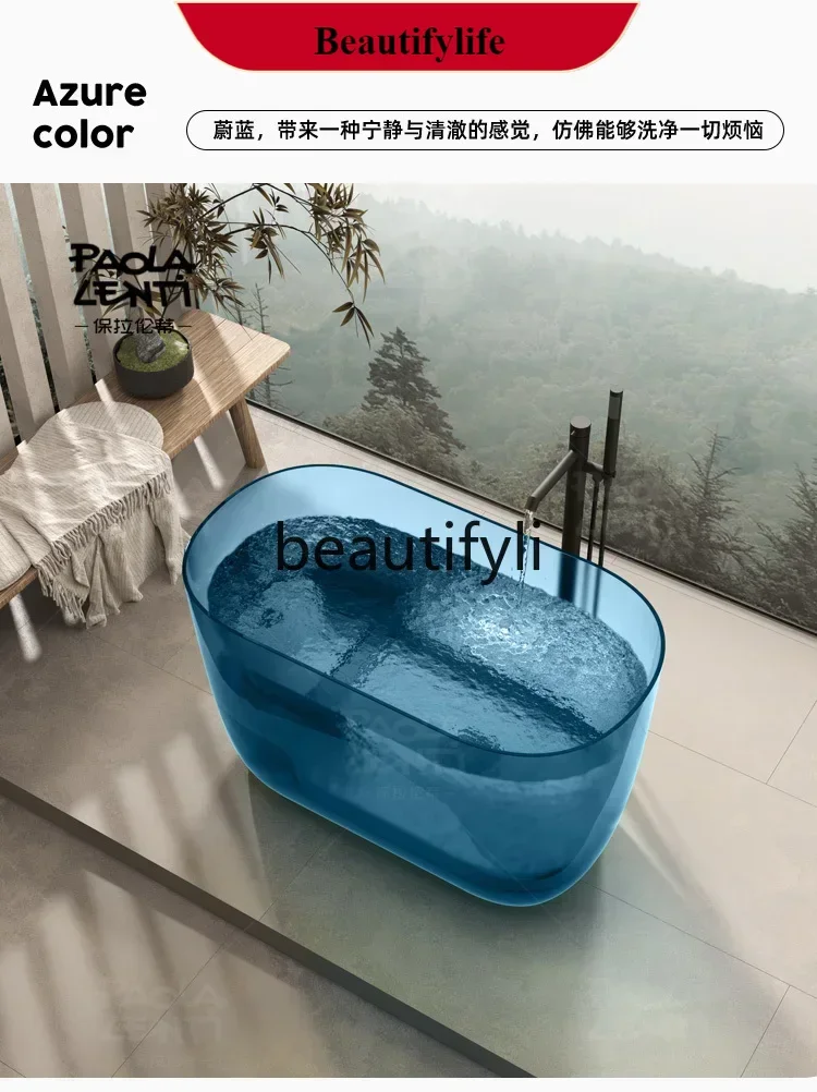 

F18 Japanese-style deep bubble transparent bathtub hotel homestay independent sitting mini crystal bathtub