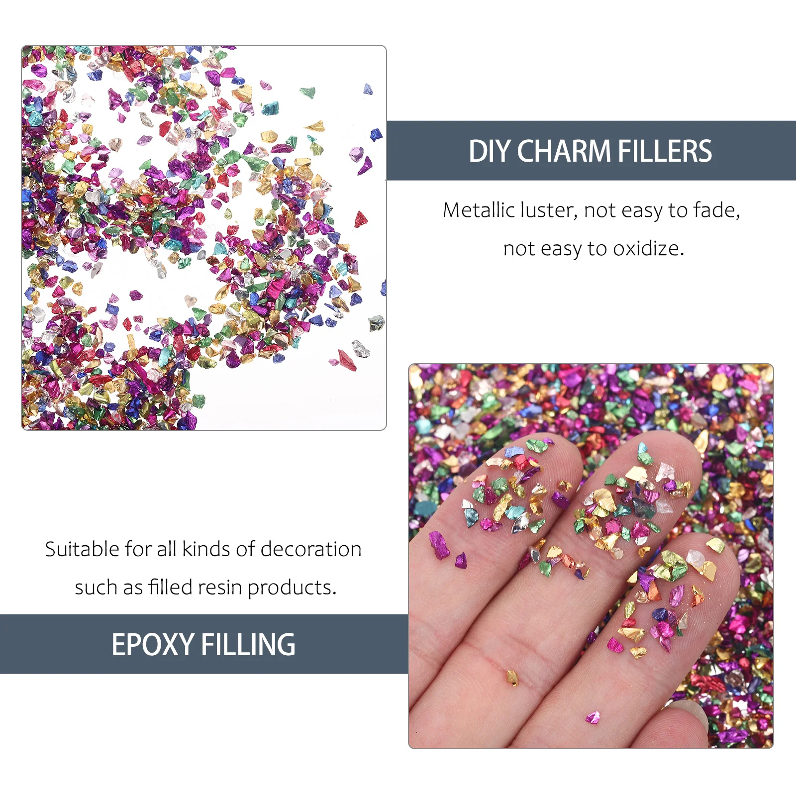 

1 Bag Irregular Glass Epoxy Fillers Nail Art Charms Manicure DIY Accessories for Resin Epoxy Crafting Durable Lightweight Filler
