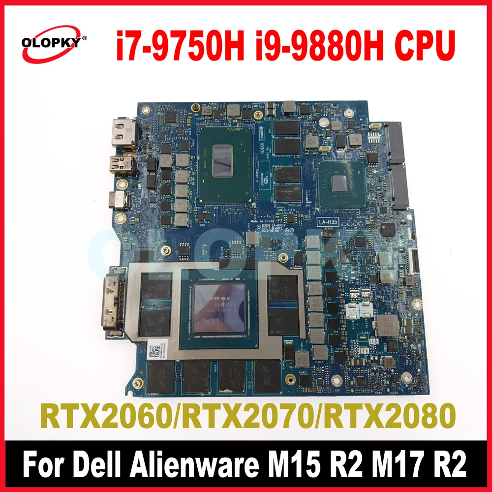

LA-H351P Mainboard for Dell Alienware M15 R2 M17 R2 laptop motherboard with i7-9750H i9-9880H CPU RTX2060/2070/2080 GPU 16G-RAM