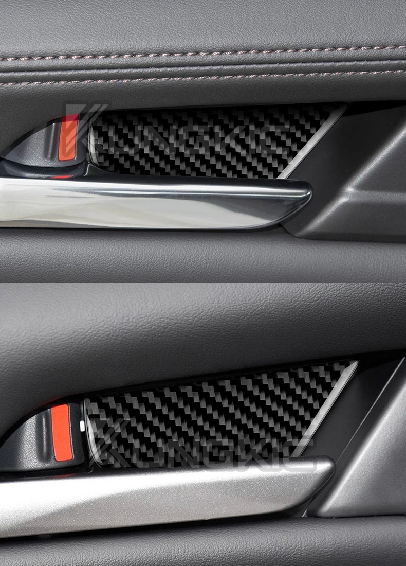Echte weiche Carbonfaser für Mazda 3 2019 2020 2021 2022 2023 2024 2025 2026 Mazda3 Axela/CX30 20-25 Innenraum-Türschalen-Aufkleber – Detail 10