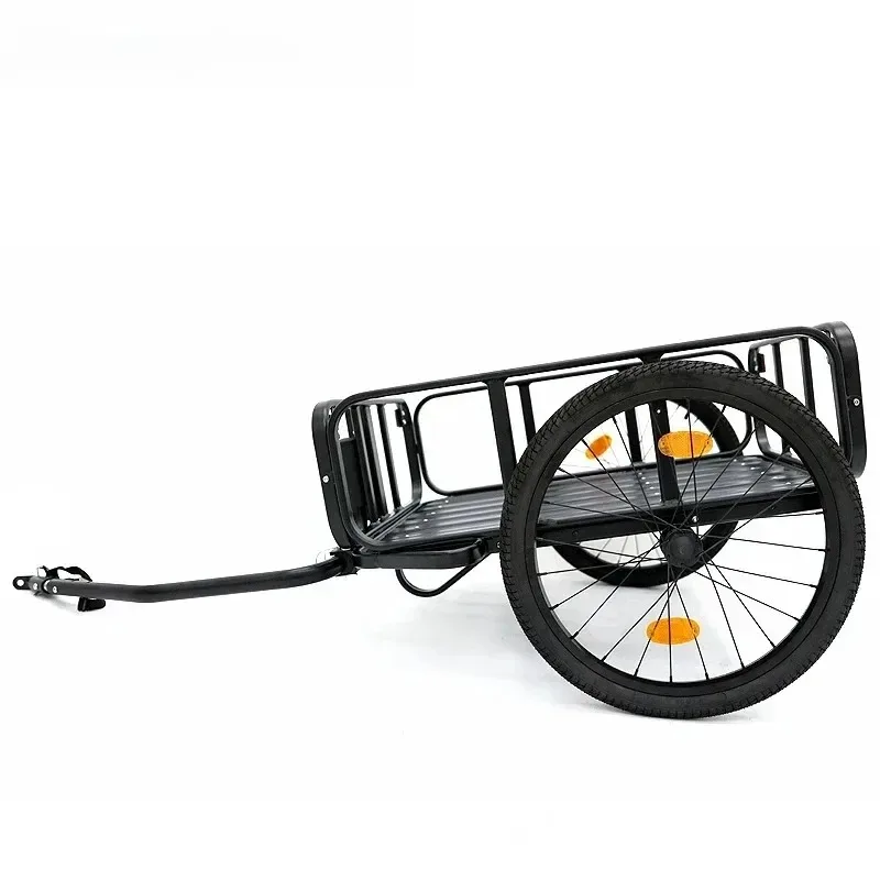 Bicycle Cargo Trailer, Foldable, Steel Aluminum Carriage, Shopping Cart, Large Capacity Luggage Storage Car