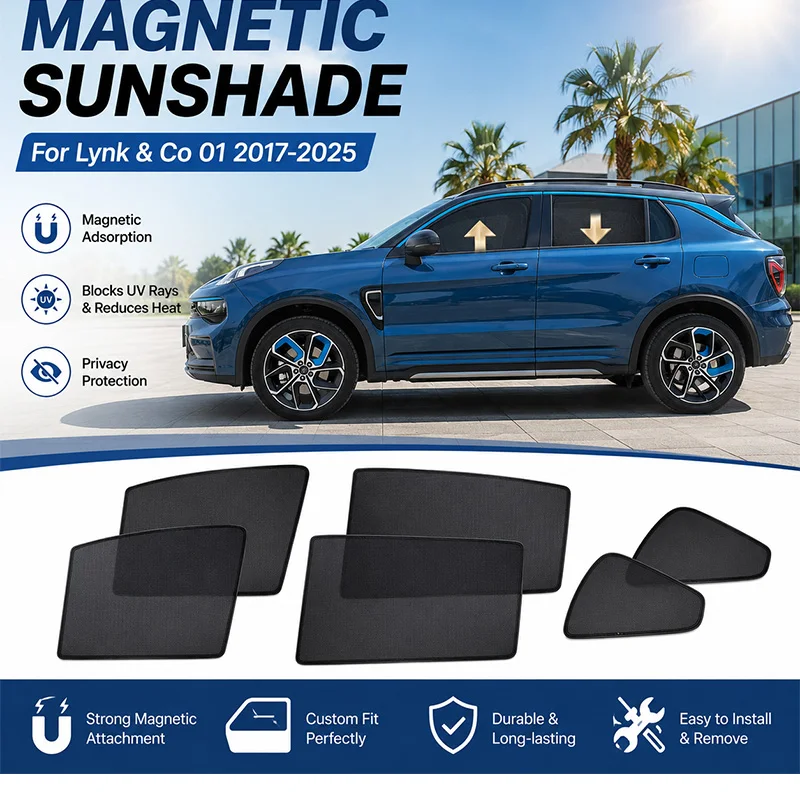 For Lynk & Co 01 CX11 2017-2025 2020 2021 2022 2023 2024 Magnetic Sunshade Window Visor Sun Curtain Shades Cover Mesh Protection