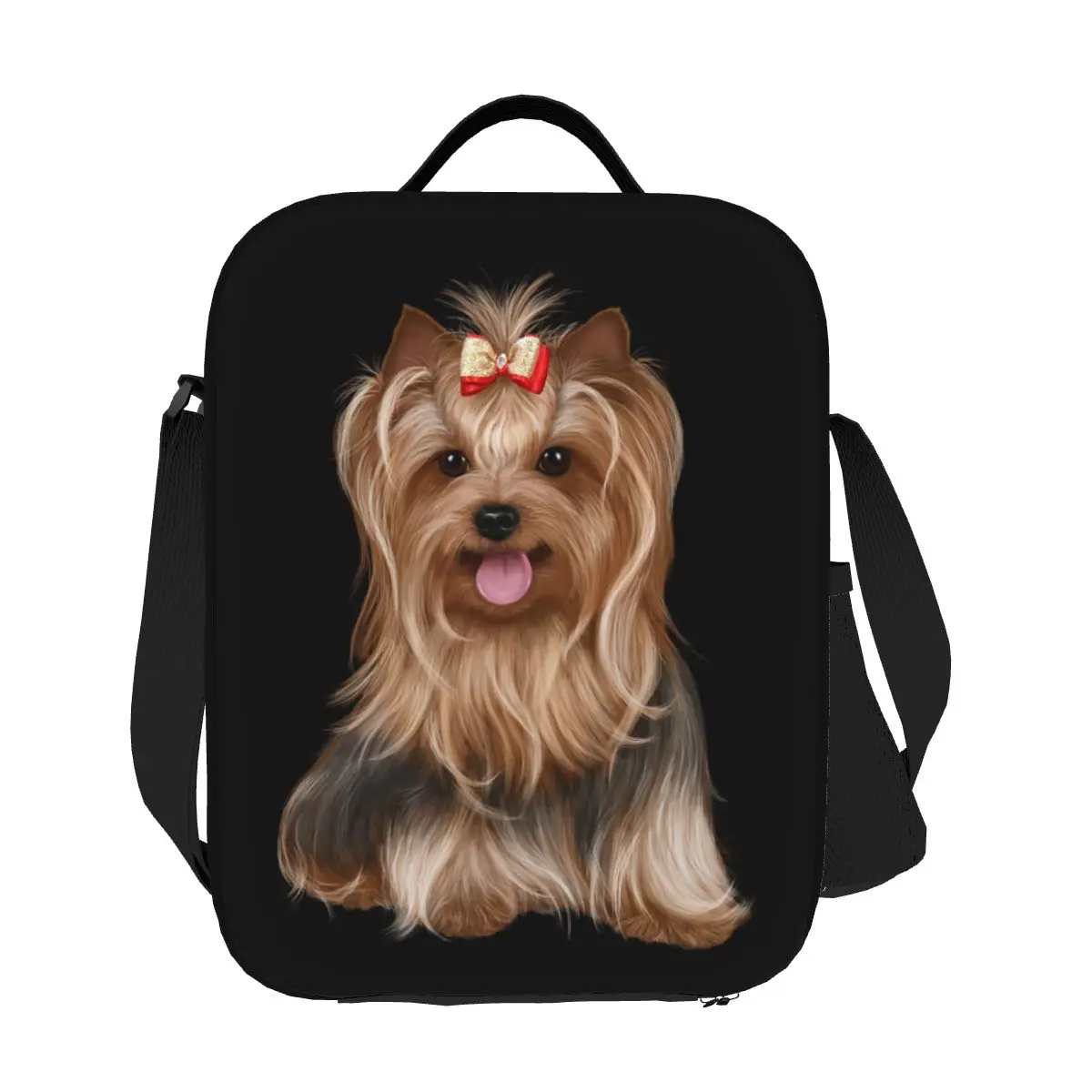 Yorkshire Terrier Yorkie Dog Thermal Insulated Lunch Bags  Portable Lunch Tote for Outdoor Picnic Multifunction Bento Food Box