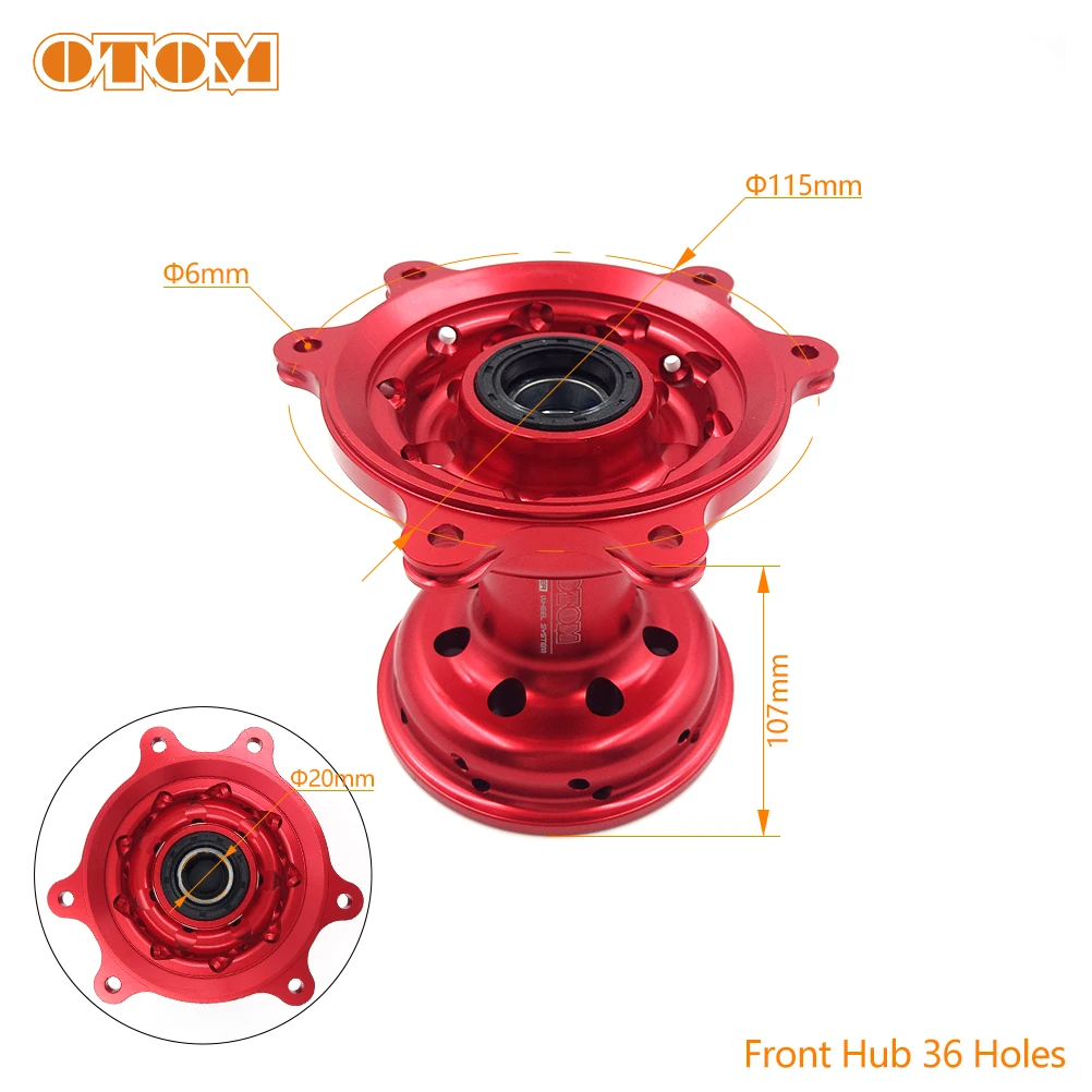 OTOM Motorcycle 36 Holes Front and 32 Holes Rear Wheel Hub CNC Aluminum Red Wheel Rims For HONDA CRF250R 2014-2017 CRF450R 13-16