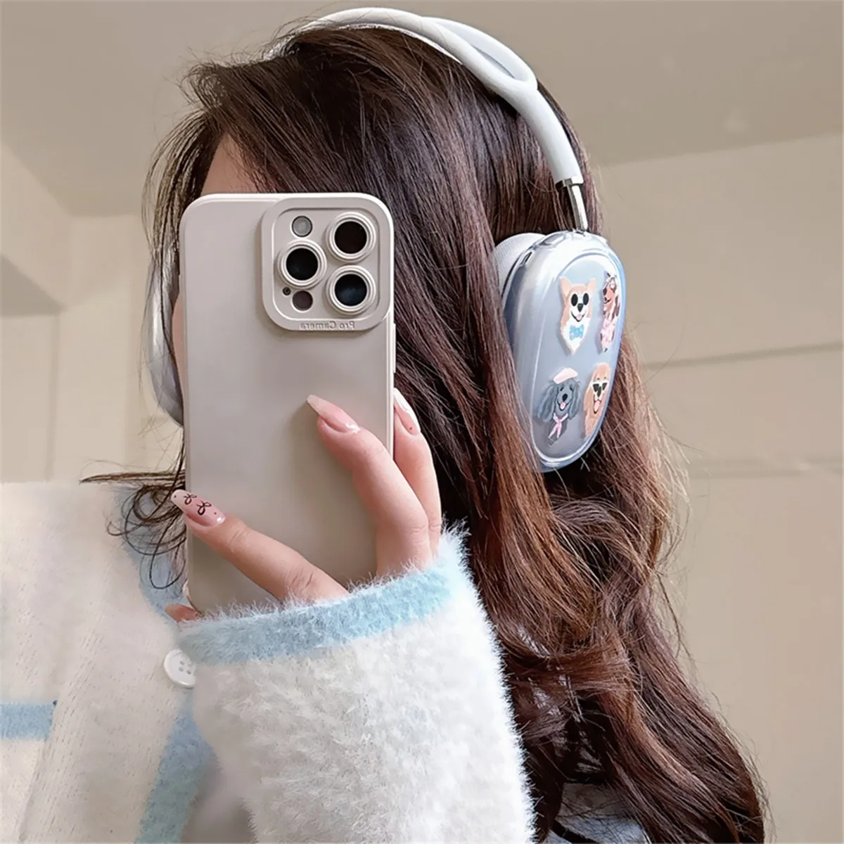 Чехол для наушников AirPods Max с изображением милой крутой собаки, прозрачный мягкий чехол из ТПУ с защитой от царапин, прозрачные аксессуары, ультразащитный чехол