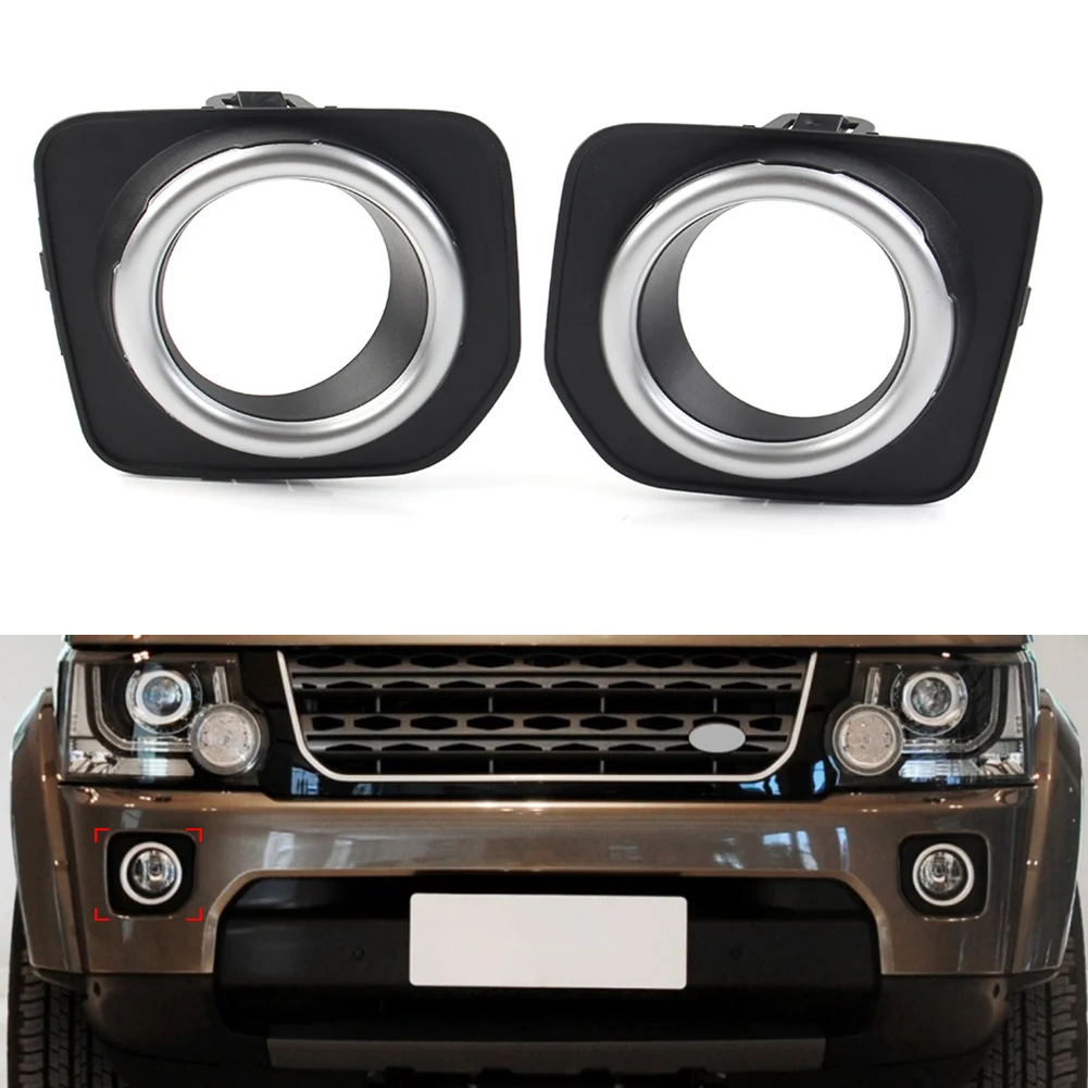 1 Pair Car Front Bumper Fog Light Lamp Cover Bezel Trim For Land Rover LR4 Discovery 4 2014 2015 2016 LR051335 LR051337