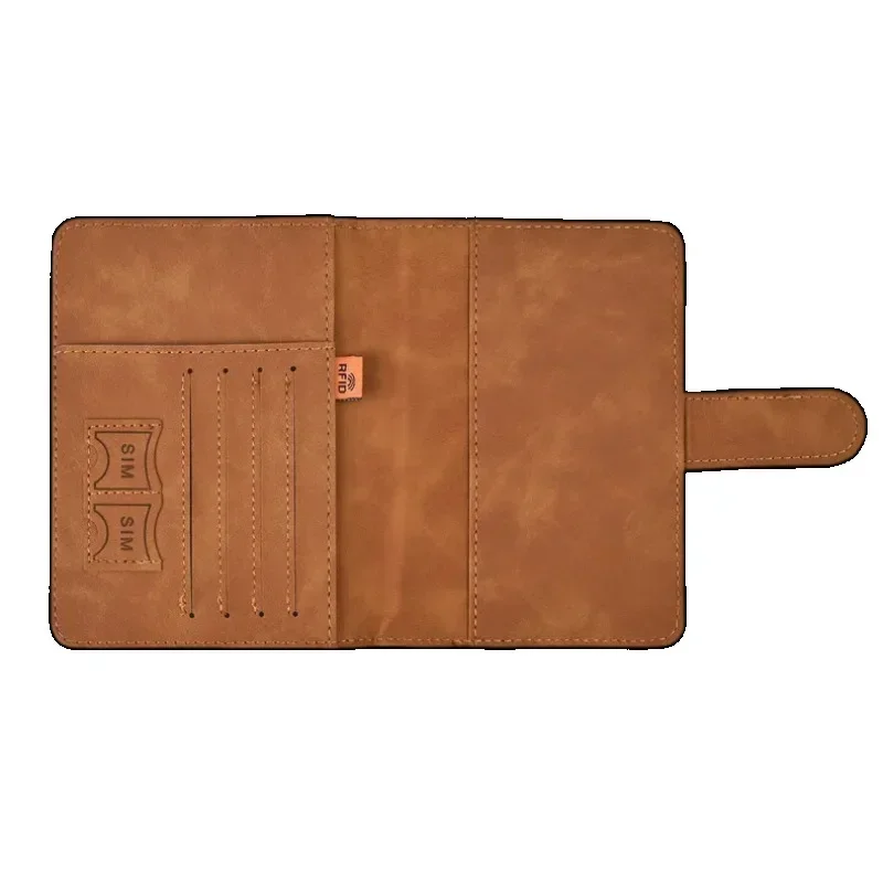 Funda de pasaporte de cuero PU para hombres y mujeres, soporte de pasaporte de viaje con tarjetero, funda protectora de billetera