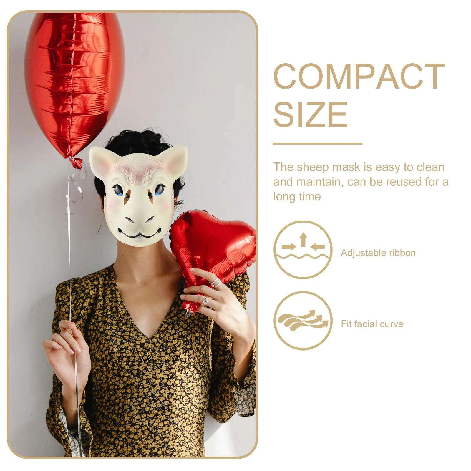 Tier Schaf Kopf Maske Halloween Prop Maskerade Zubehör Party Masken für Frauen Ziege
