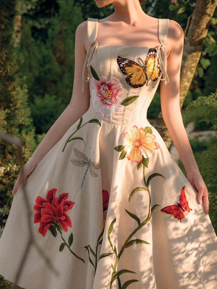 The Perfect Strappy Knee Length Summer Dress for Warm Days and Easy Outings