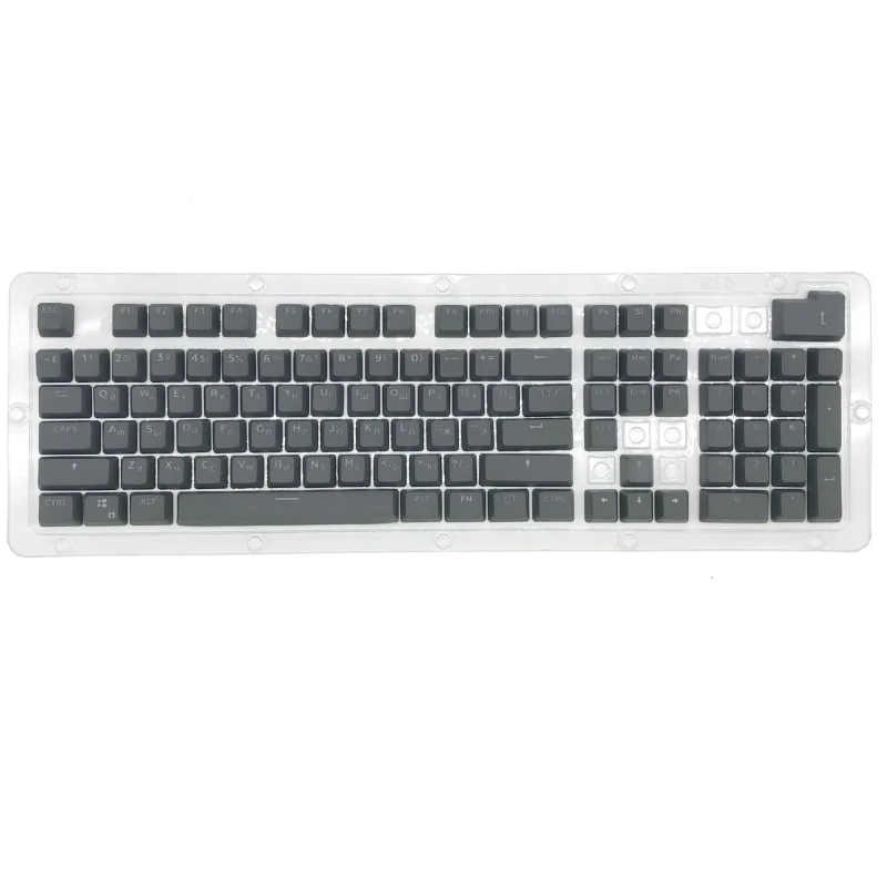 Teclado mecánico PBT personalizado para juegos, juego de teclas de sublimación, doble disparo, retroiluminación rusa, 104 teclas, duradero