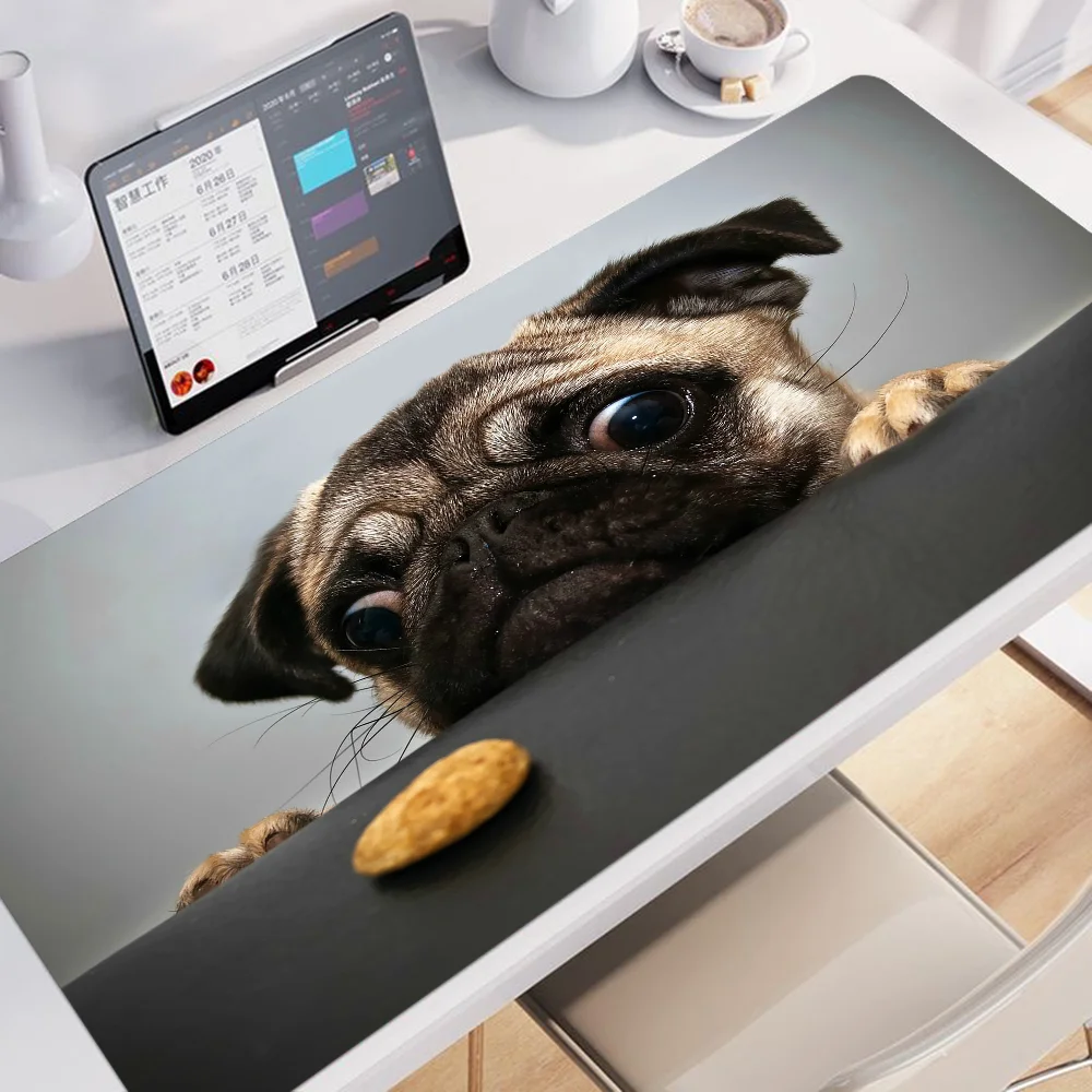 Cute Pug Dog 90x40cm Big Keyboard Mat Table Mat Students Gamer Desktop Mousepad Gaming Mouse Pad For PC Mouse Carpet