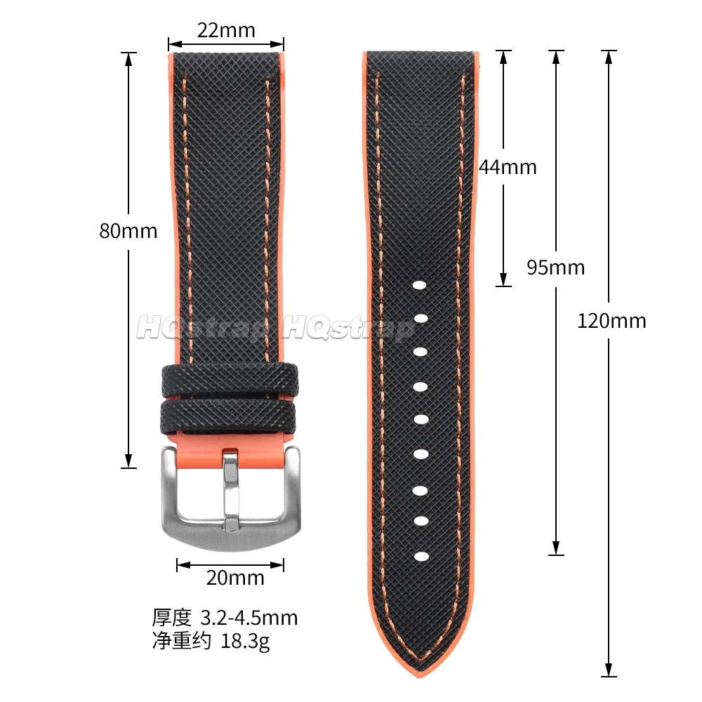 Nylon-Segeltuch-Gummi-Hybrid-Uhrenarmband 18mm 20mm 21mm 22mm Armband Wasserdicht Schweißfest Silikon-Uhrenband Zubehör – Detail 2