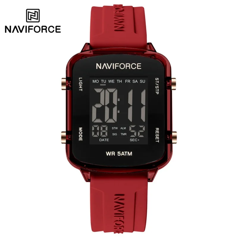 

NAVIFORCE 7120, повседневные цифровые часы для женщин, простые силиконовые водонепроницаемые модные женские электронные часы с квадратным циферблатом, подарки