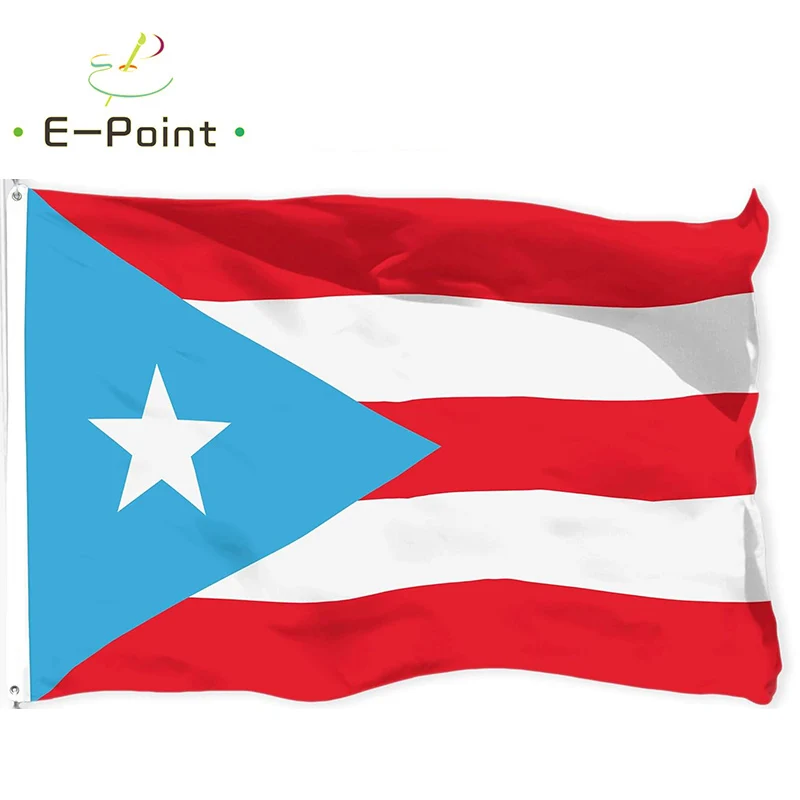 Bandera de Puerto Rico de 2 pies x 3 pies (60 x 90 cm) y 3 pies x 5 pies (90 x 150 cm), Decoraciones Navideñas para el Hogar, Bandera Decorativa