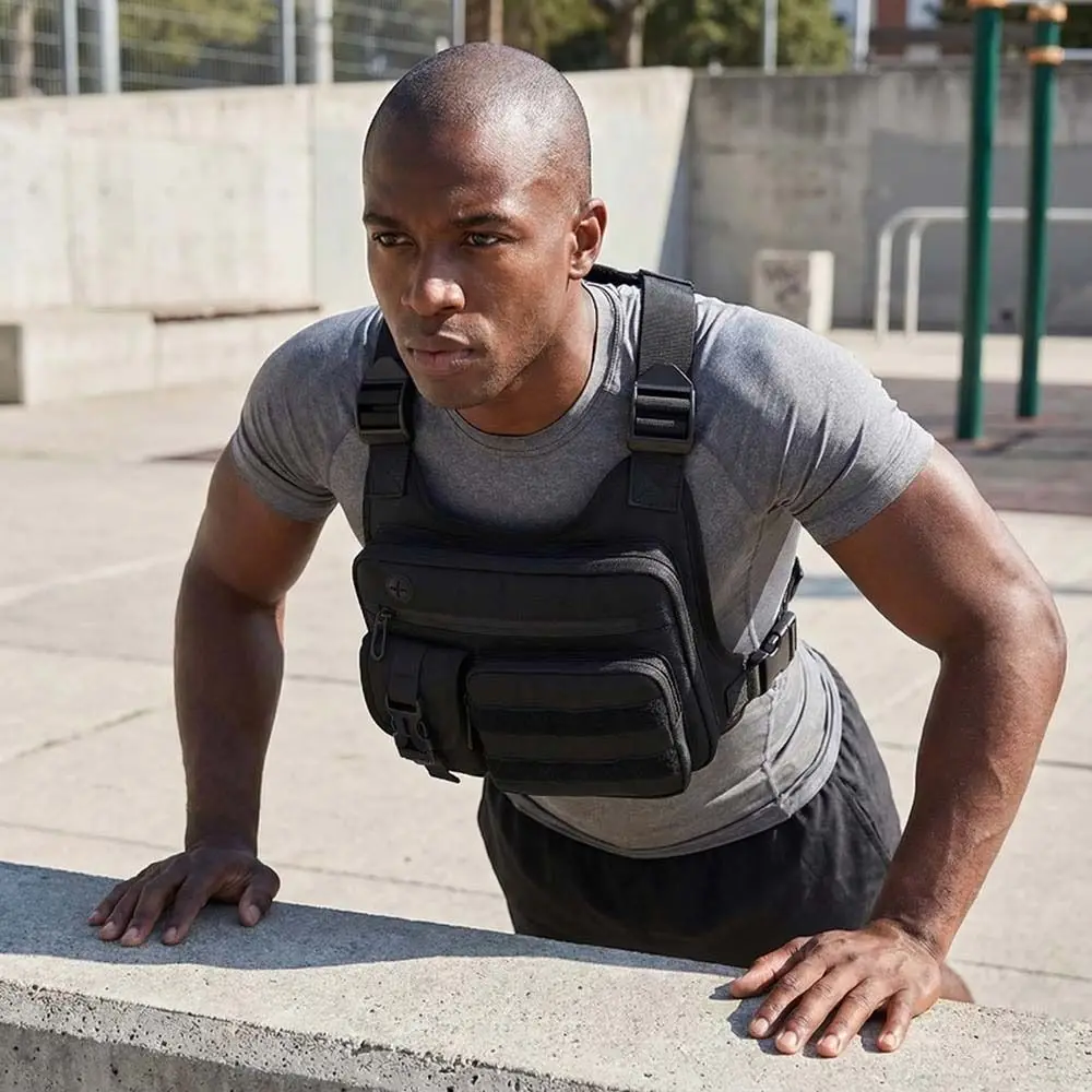 

Adjustable Sports Vest Bag Water Resistant Multi-functional Multi-functional Chest Bag Oxford Cloth Lightweight