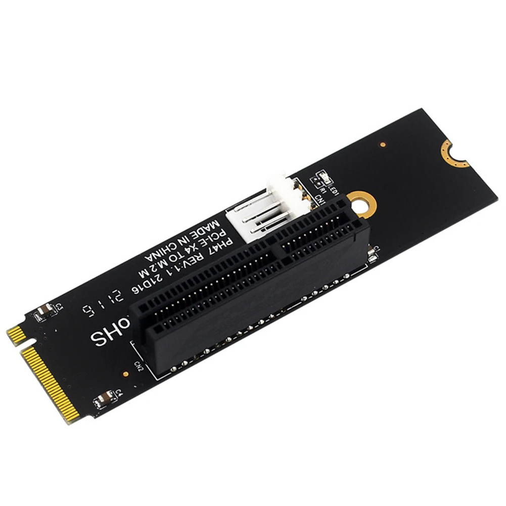 NGFF M.2 إلى PCI-E 4X SATA Power Riser متوافق مع X1 X4 X8 X16 PCI-e واجهة تحويل محول تغليف الأكياس الثابتة
