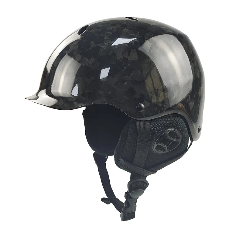 Carbon Fiber Ski and Snowboard Helmet Advanced Protective Gear for Free Riding Sports With Adjustable Size Snow Helmet
