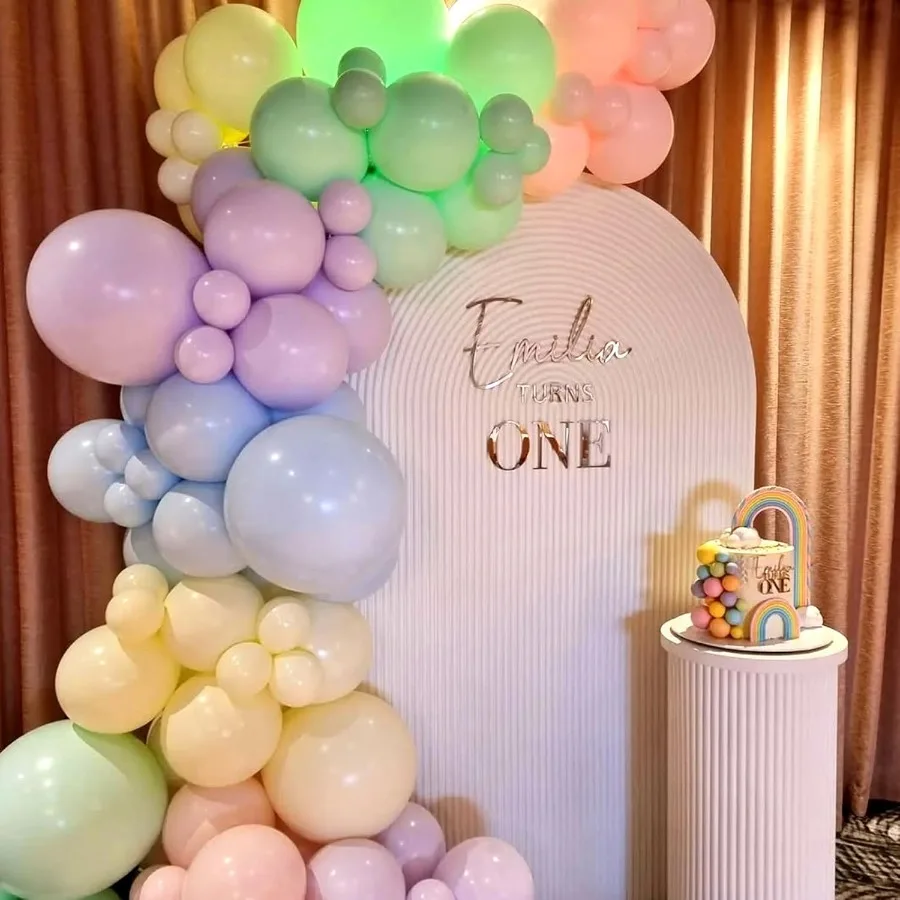 Palloncini pastello 12 pollici 35 pezzi rosa chiaro blu giallo bianco set di palloncini in lattice per la laurea Pasqua matrimonio arcobaleno festa di nascita