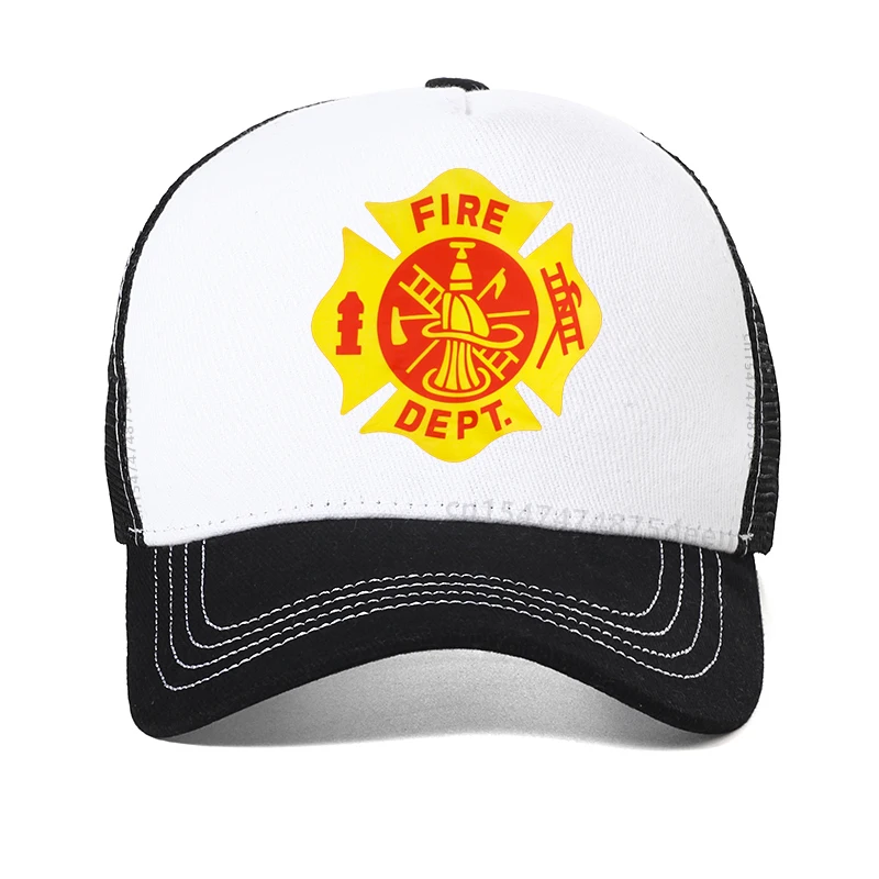 Fire Dept Badge men Baseball Cap summer firefighter fire department Mesh Breathable visor hat Adjustable outdoors Trucker hats