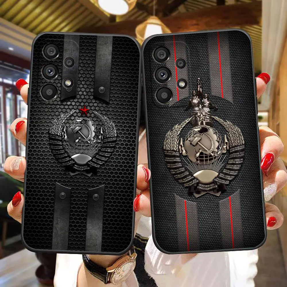 Fag Emblem Of Russia CCCP Phone Case For Samsung A56 A55 A53 A52 A71 A72 A73 A51 A37 A36 A35 A32 A26 A23 A22 A16 A15 A14 Cover