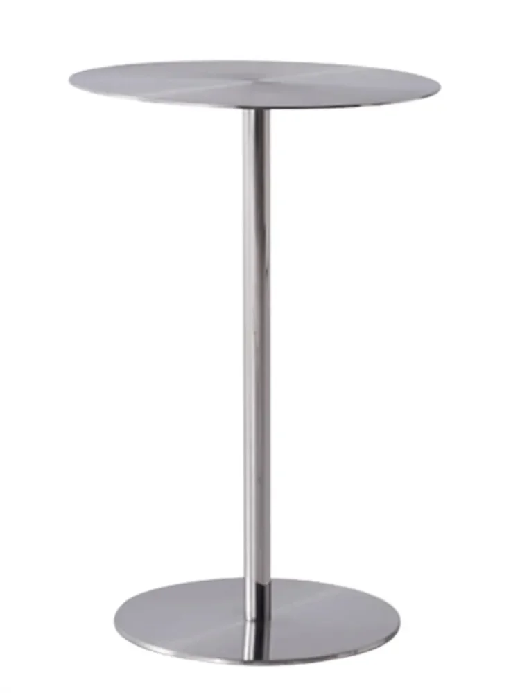 Simple Modern Industrial Style Cafe Stainless Steel Small Round Table Outdoor Leisure Round Iron Table Metal Dining Table