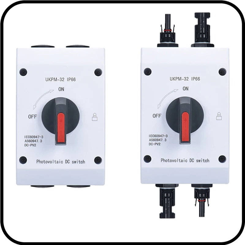 

Solar Protection Isolator Switch 32A Photovoltaic DC Isolator Switch Waterproof Outdoor PV Isolator for Solar System Isolation