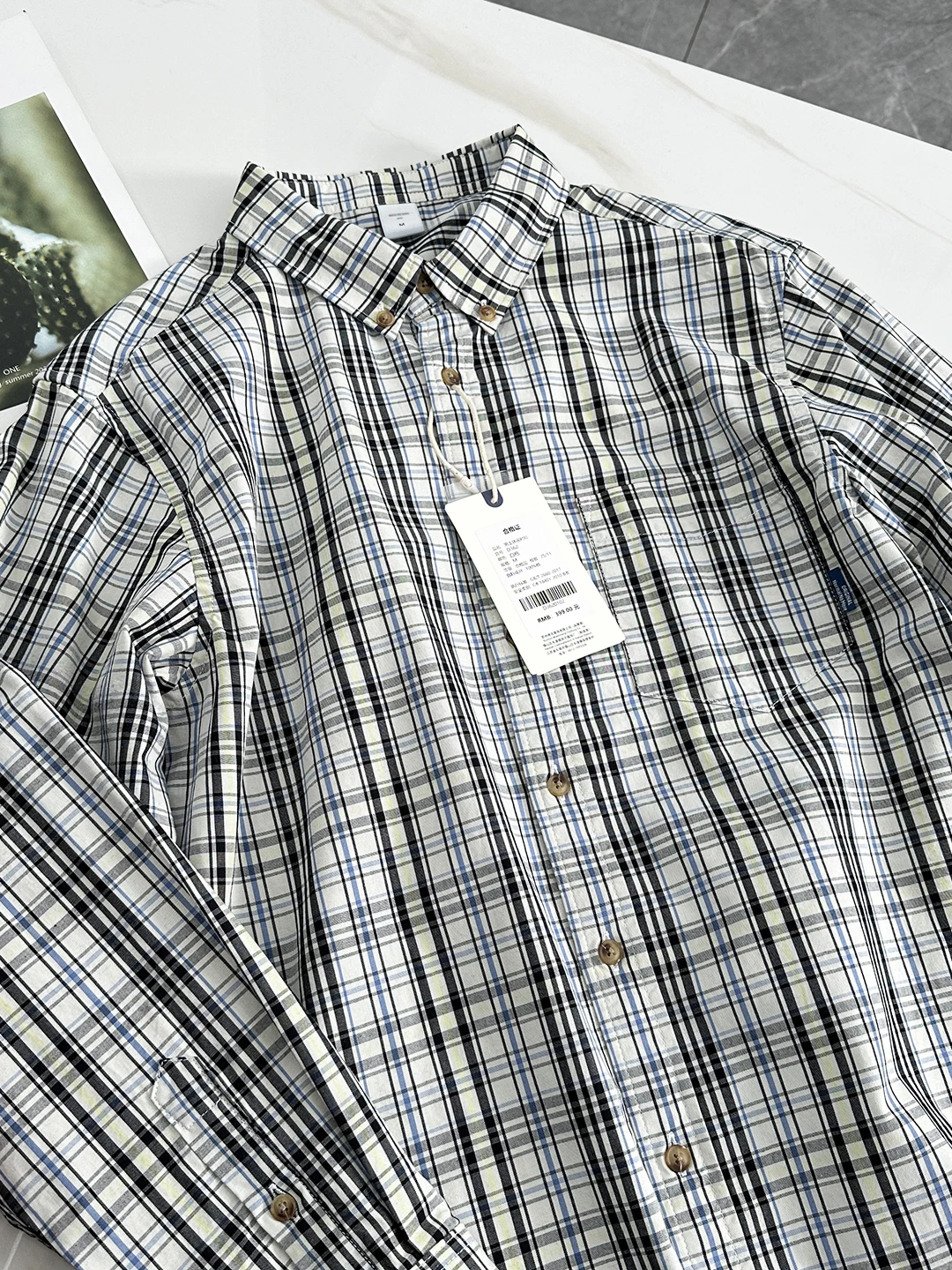 

00% Cotton Autumn Spring Men's Long Sve irt Coat Casual Sle Thin Cheered Pattern Commute Versatile Lightweight Jaet