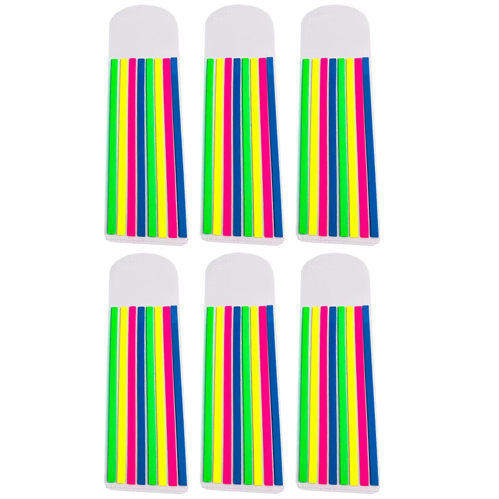

6 set 6 Sets Clear Highlighter Tape Page Tabs Sticky Book Markers For Annotating Notes Removable Highlight Strips School Office