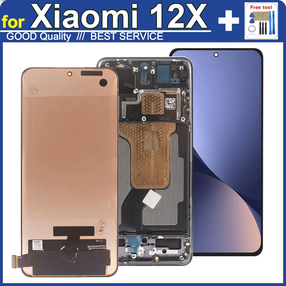 Super AMOLED LCD for Xiaomi 12X LCD Display Touch Screen Digitizer Replacement for Xiaomi 12X 2112123AG 2112123AC Phone LCD