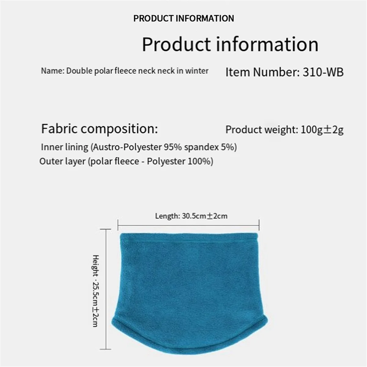 A56XQ Winter Ski Scarf Double-Layer Thickened Cycling Neck Warmer Outdoor Sports Face and Neck All-In-One Mask,White