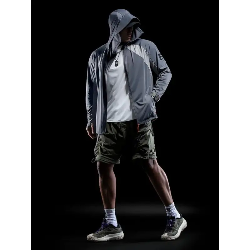 DROZENO Sports Hoodie Men's Outdoor Moisture Absorption And Sweat-wicking Cool Professional Sun-protective Coat Upf50