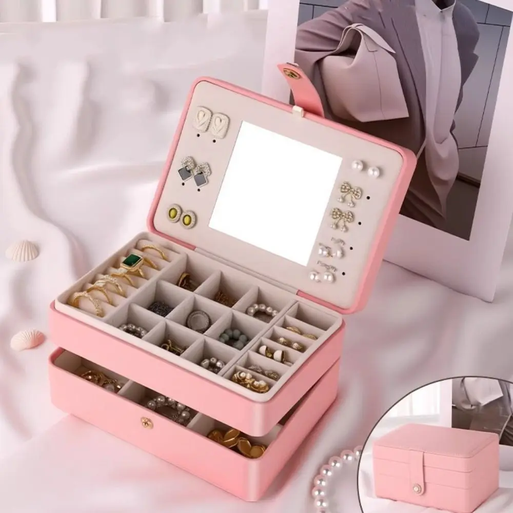 

PU Jewelry Packing Bag Rings Necklace Multilayer Jewelry Storage Case Bracelet Earrings Organizer Jewelry Holder Travel