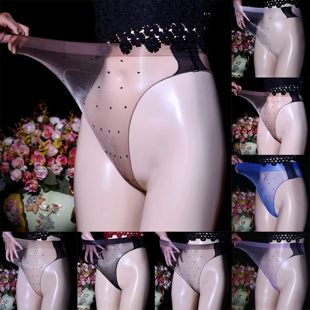 Ropa interior para mujer, calzoncillos para mujer, bragas de malla de nailon, bragas con puntos redondos transparentes, lencería Sexy con punto ondulado transparente