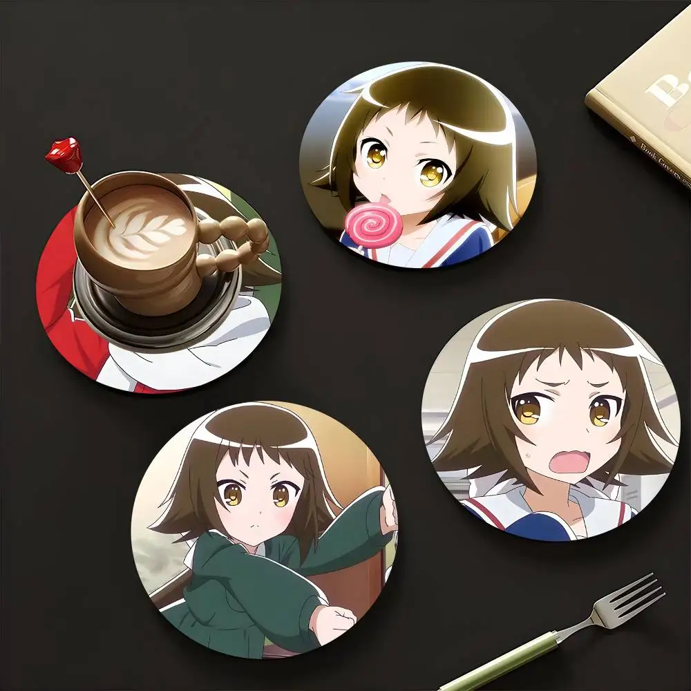1pc Mashiro Mitsumine Anime Characters Wooden Coaster Colour Printing Cup Mat Home Desk Decoration Gifts