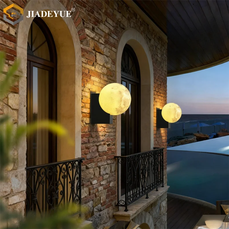 

Outdoor waterproof wall light, LED moon light, villa garden balcony, minimalist atmosphere, courtyard light