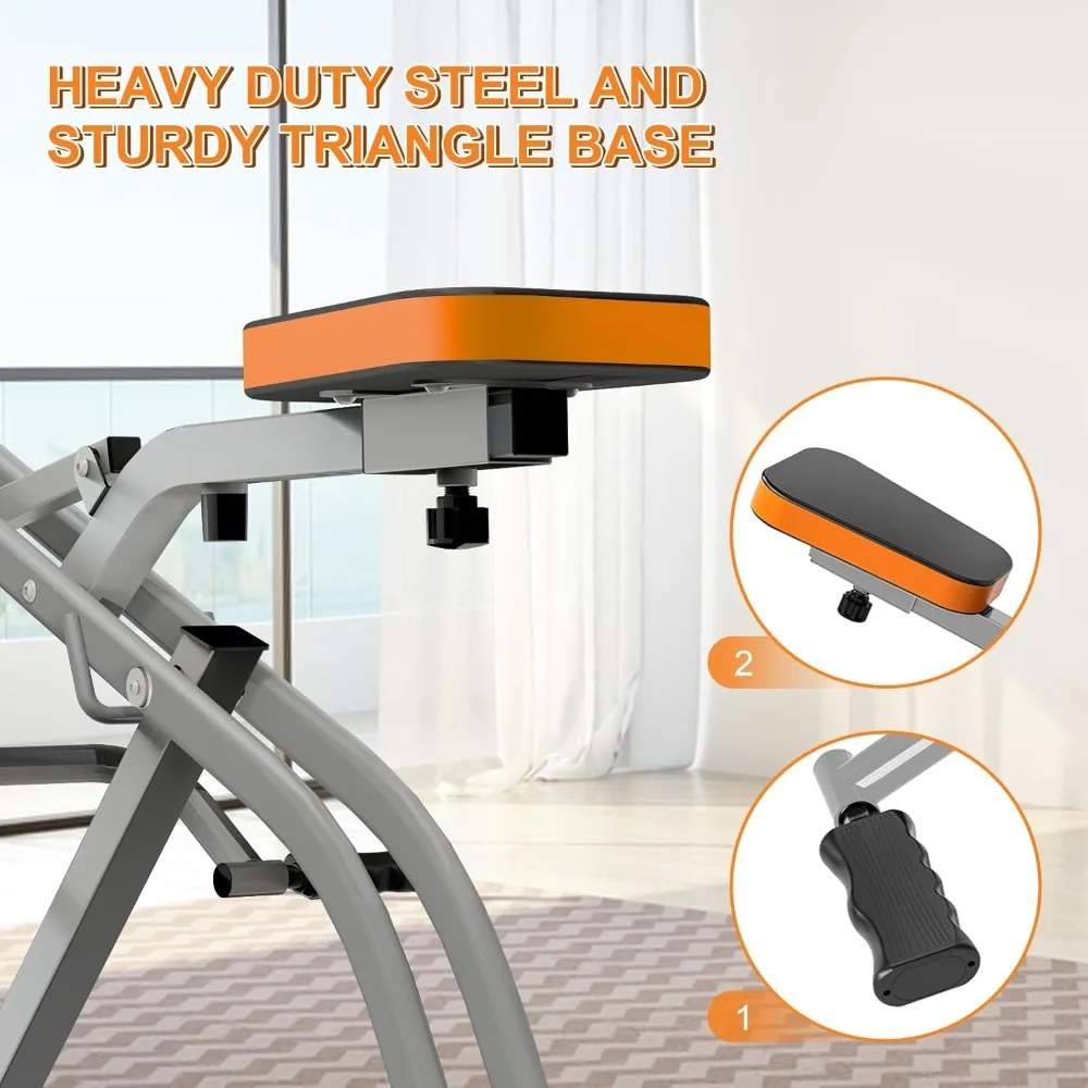 Squatmachine, Ab-trainingsapparatuur, 265 lbs laadvermogen Roeimachines voor thuis Opvouwbaar met verstelbare weerstandsbanden