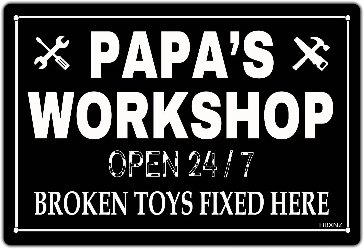 Metal Tin Sign Papas Workshop Garage Sign Vintage Workshop and Garage Signs Wall Decor for Papa, Dad Sign 8X12Inch