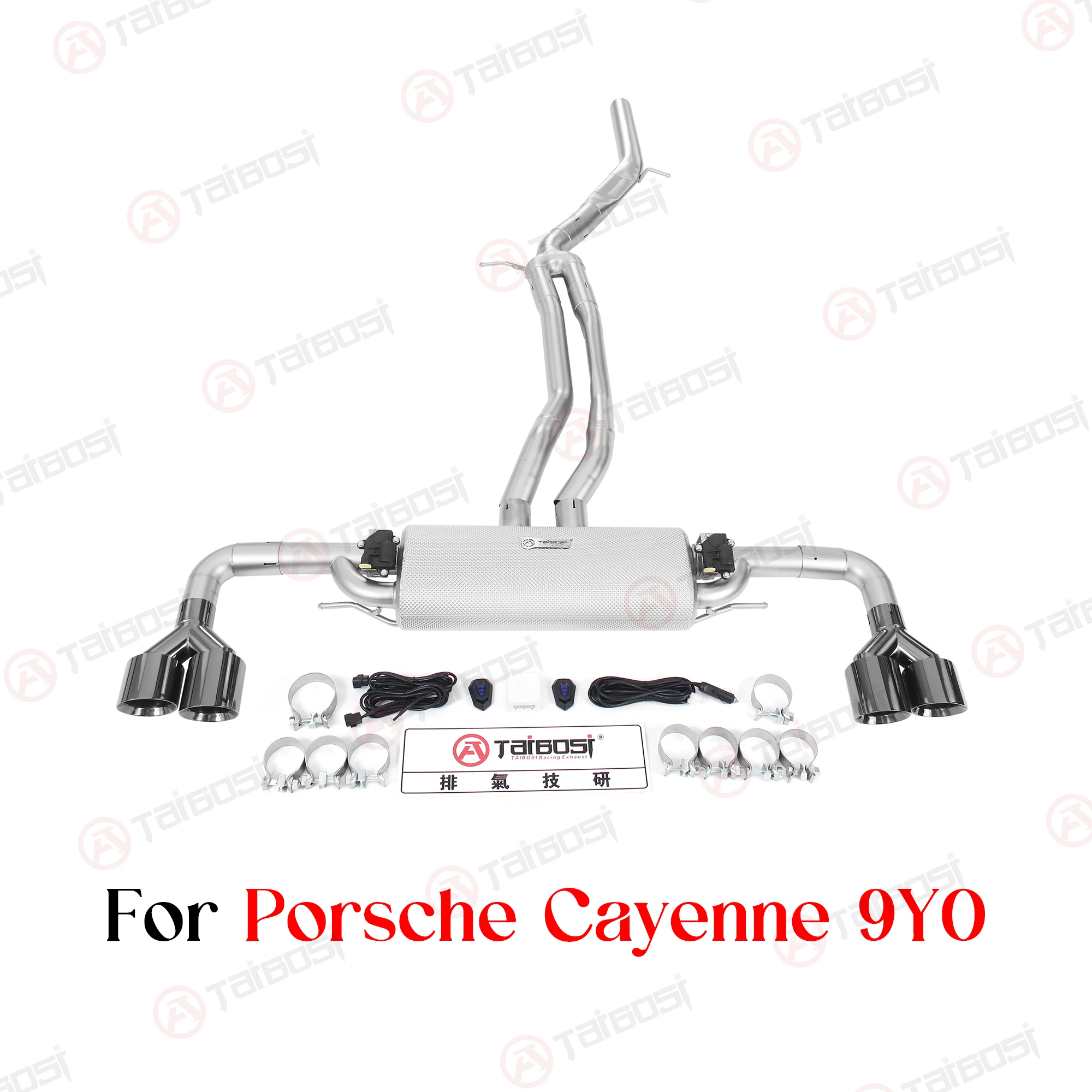 Taibosi Catback Exhaust Kit For Porsche Cayenne 9Y0 9YA 9YB 3.0T 2.9T 4.0T SUS304 Valved Muffler Deep Sound With Remote Control
