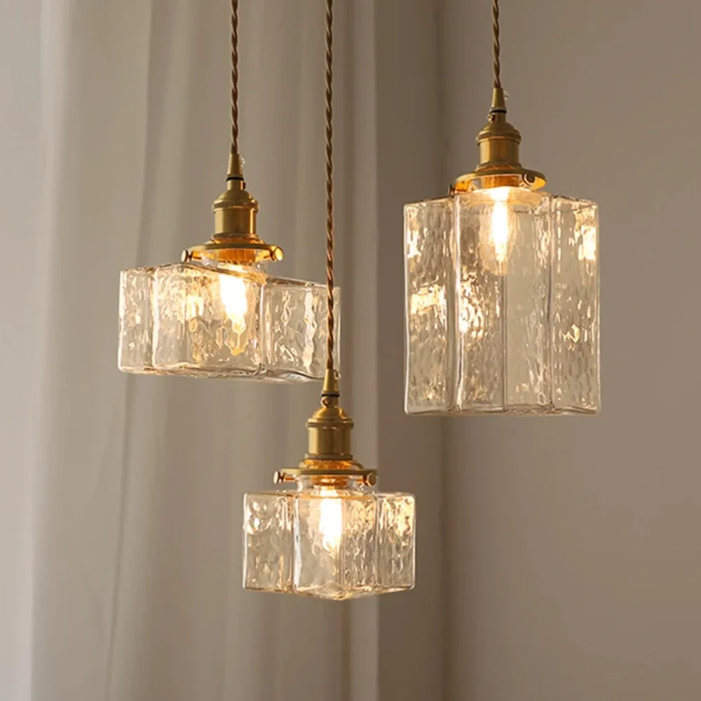 

Retro Pendant Lights Glass Lamp Shades Hanging Lamps LED Ceiling Dining Living Room Bedroom Bedside Table Chandeliers Lighting