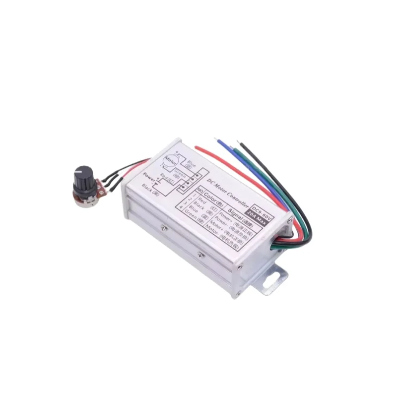 9-60V 20A DC Motor Controller PWM Speed Regulator 6V12V24v-90V High Power LED Dimming Module With Shell/Cover/Housing