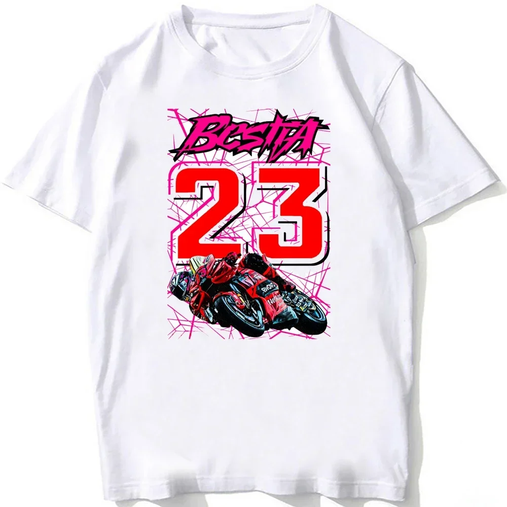 Enea bravanini la bestia 23 gp clássico camiseta novos homens de manga curta menino aventura esporte casual branco topos motocicleta piloto t