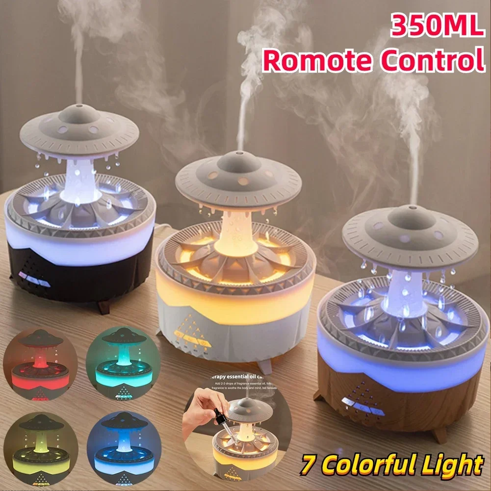 Ultrasonic humidifier Rain Cloud LED Lamp Remote Control snuggling cloud oil diffuser aroma humidifier for home office yoga