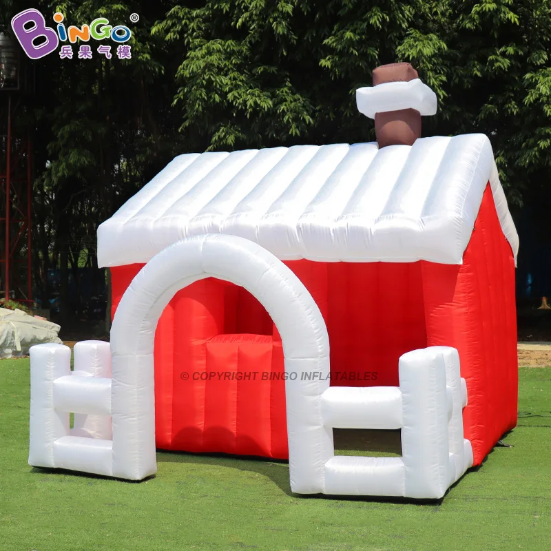 

Customized 9.8ft/3m Inflatable Christmas Villa House For Decoration / Giant Inflated Xmas Balloon Photo Props Toys