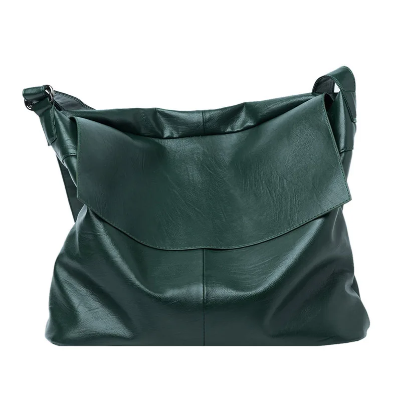 Green Large Shoulder Bags for Women Big Size Messenger Bag Luxury Soft Leather Crossbody Bag Ladys All Match Design Handbags Sac