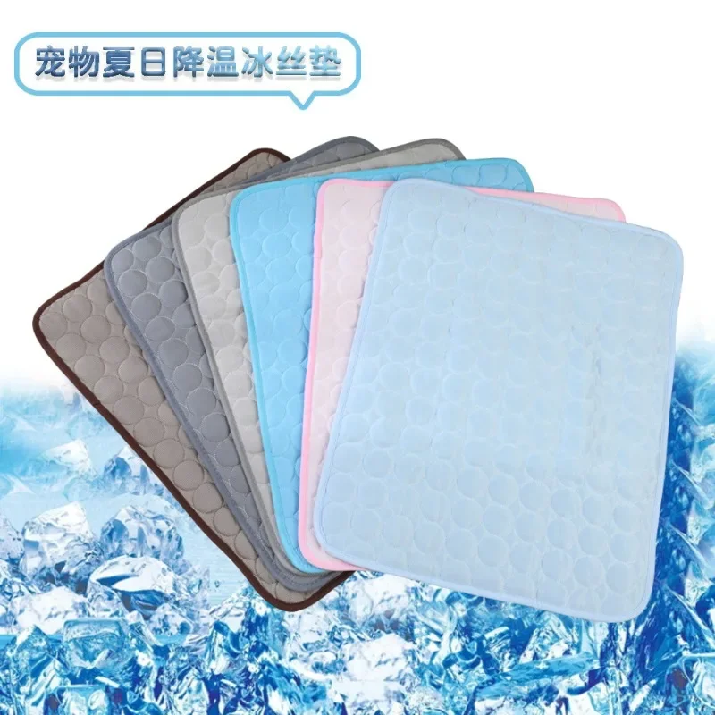 Pet Ice Silk Pad Summer Cooling Sofa Cushion Breathable Non-slip Anti-bite Kennel Ice Summer Cool Dog Pad