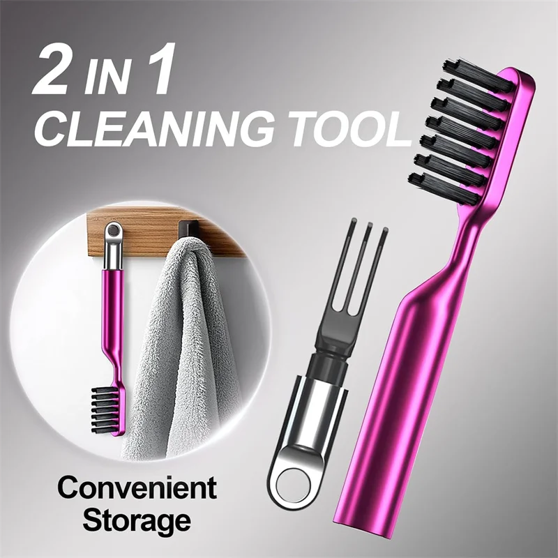 2 in 1 Hair Brush Cleaning Tool Comb Cleaning Brushes Hair Brush Cleaner Comb Portable Comb Brushes Remover for Hair Dust Clean