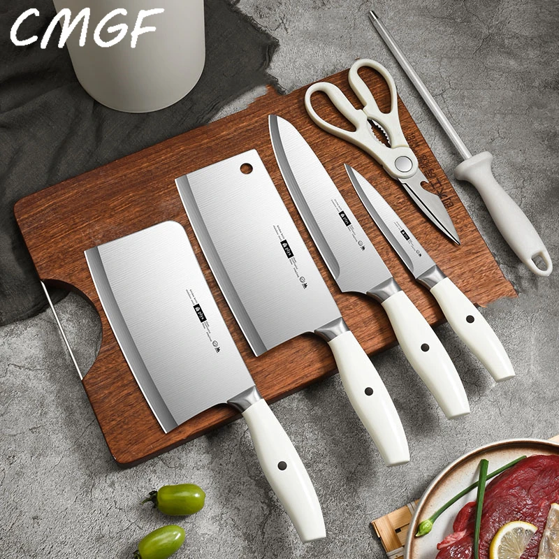 

CMGF Forged Kitchen Knife Sets Kitchen Hand Forged Knife Chef Knife Fruit knife scissors Knife Holder Counter-top 4-7 Pieces/Set